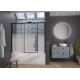 Pare-bain pegassus 2 clt 160x148 profilé noir sérigraphie Cosmos gauche - KINEDO PB160NCOEG