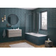 Pare bain Orion avec retour pvt angle 75x152 profilé chromé verre transparent - KINEDO PB146CTNE