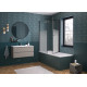 Pare bain Orion avec retour pvt angle 70x152 profilé noir sérigraphie Cosmos - KINEDO PB145NCOE