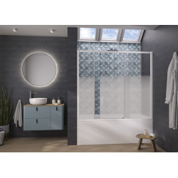 Pare-bain Pegasus 2 clt 170x148 profilé blanc sérigraphie Cosmos droite - KINEDO PB161BCOED 
