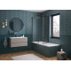 Pare bain Orion avec retour pvt angle 75x152 profilé noir verre transparent - KINEDO PB146NTNE
