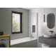 Pare-bain Columba1 1 volet relevable 80x150 profilé blanc verre transparent - KINEDO PB120BTNE