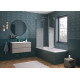 Pare bain Orion avec retour pvt angle 70x152 profilé chromé sérigraphie Cosmos - KINEDO PB145CCOE