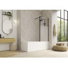 Volet piv 36x148 pour Hydra profilé noir verre transparent - KINEDO PB135NTNE