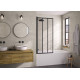 Pare-bain pivotant Lyra 80x152 profilé noir factory - KINEDO PB140N2BVE