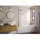 Pare-bain pivotant Lyra 80x152 profilé chromé verre transparent - KINEDO PB140CTNE