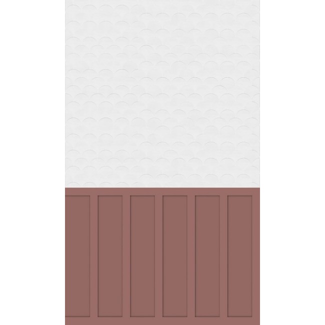 Panneau Mural Kinewal Design 3mm 1250X2020 Mixte terracotta + écaille blanche - KINEDO PM759 