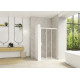 Smart Design 3 volets coulissants 120 profilé blanc verre transparent d - KINEDO PA90266BTNED