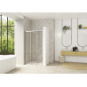 Smart Design 3 volets coulissants 85 profilé chromé verre transparent g - KINEDO PA90261CTNEG