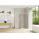 Smart Design coulissant 1/4 de rond 100 profilé chromé verre transparent - KINEDO PA90281CTNE