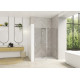 Smart Design porte pivotante XXL sans seuil 115 prof chr verre transparent - KINEDO PA9058CTNE