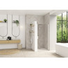 Smart Design porte pivotante sans seuil 70 profilé blanc verre transparent - KINEDO PA9040BTNE