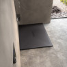 Receveur Kinemoon Style texture pierre lunaire blanc 100x80 bonde centrale - KINEDO RD756 