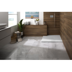 Receveur Kinerock Evo aspect minéral blanc 90x90 - KINEDO RD9003 