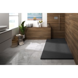 Receveur Kinerock Evo aspect minéral blanc 160x90 - KINEDO RD9028 