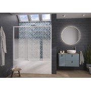 Pare-bain Pegasus 2 clt 160x148 profilé blanc sérigraphie Cosmos gauche - KINEDO PB160BCOEG 