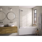 Pare-bain pivotant Lyra 80x152 profilé chromé verre transparent - KINEDO PB140CTNE 