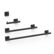 Ensemble de 2 Porte-serviettes et 1 Dérouleur à papier WC Noir mat - TRES 09598101NM 