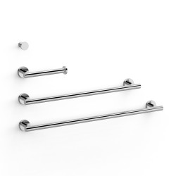 Ensemble de 2 Porte-serviettes et 1 Dérouleur à papier WC Chrome - TRES 09598102 
