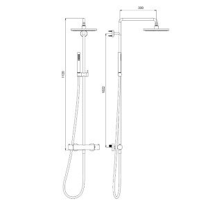 Colonne de douche thermostatique IX INOX - CRISTINA ONDYNA IX40528