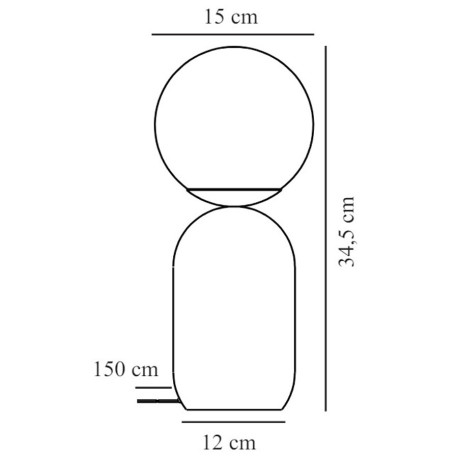 Lampe de table NOTTI Gris Metal et verre E14 - Nordlux 2011035010