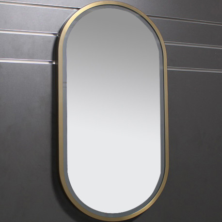 Miroir led ovale cadre laiton brossé - CRISTINA ONDYNA MB804096