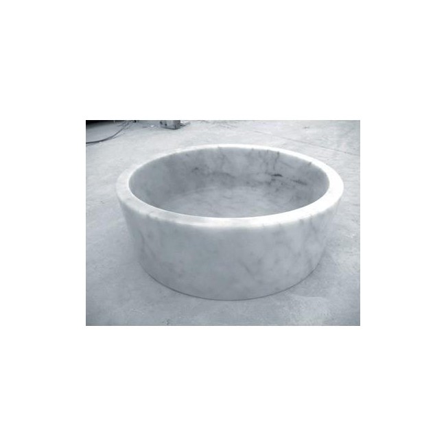 VASQUE EN PIERRE CYLINDRIQUE D.42 H. 15 CM BLANC MARBRE - CRISTINA ONDYNA UR2006