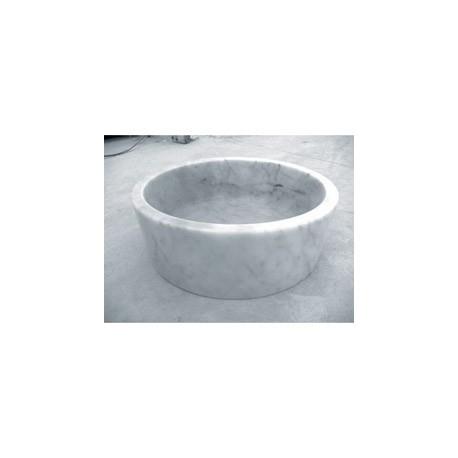 VASQUE EN PIERRE CYLINDRIQUE D.42 H. 15 CM BLANC MARBRE - CRISTINA ONDYNA UR2006