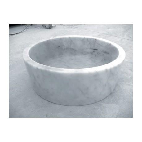 VASQUE EN PIERRE CYLINDRIQUE D.42 H. 15 CM BLANC MARBRE - CRISTINA ONDYNA UR2006