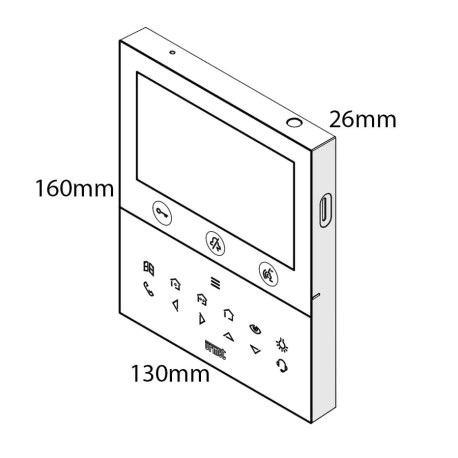 Moniteur 2VOICE VOG5W Wifi main-libre YOKIS Inside noir - URMET 1760/15
