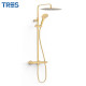 Ensemble de robinet thermostatique mural à 2 voies pour douche Or Mat 24K - TRES 19038705OM