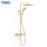 Ensemble de robinet thermostatique mural à 2 voies pour douche Or Mat 24K - TRES 19038705OM