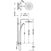 Ensemble de robinet thermostatique mural à 2 voies pour douche Or Mat 24K - TRES 19038705OM 