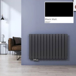 Radiateur chauffage central FASSANE Horizontal double à éléments verticaux 546W Black Matt 0557 - ACOVA HXD-060-051C0557