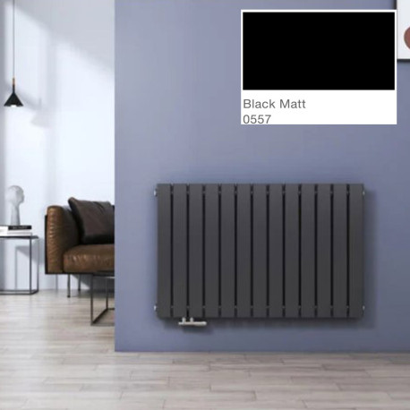 Radiateur chauffage central FASSANE Horizontal double à éléments verticaux 546W Black Matt 0557 - ACOVA HXD-060-051C0557