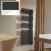 Sèche-serviette CALA Asymétrique à Droite - eau chaude 572W Anthracite Grey (RAL 7016) 7016 - ACOVA LNR-145-040C7016