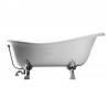 BAIGNOIRE RETRO RESINE BLANC AVEC PATTES DE LION METAL CHROME - CRISTINA ONDYNA WPG1051