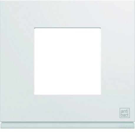 Plaque gallery plastique injecté 1 poste pure antibacterien - HAGER WXP9902 