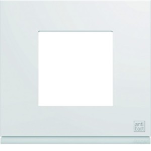 Plaque gallery plastique injecté 1 poste pure antibacterien - HAGER WXP9902 