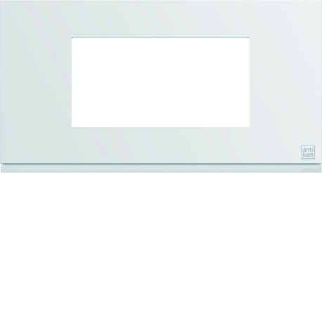 Plaque gallery plastique injecté 4 modules entraxe 71mm pure antibacterien - HAGER WXP9904 