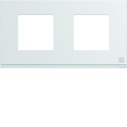 Plaque gallery plastique injecté 2 postes horizontale 71mm pure antibacterien - HAGER WXP9912 