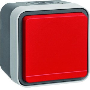 cubyko PC Schuko saillie rouge - HAGER 47403521 