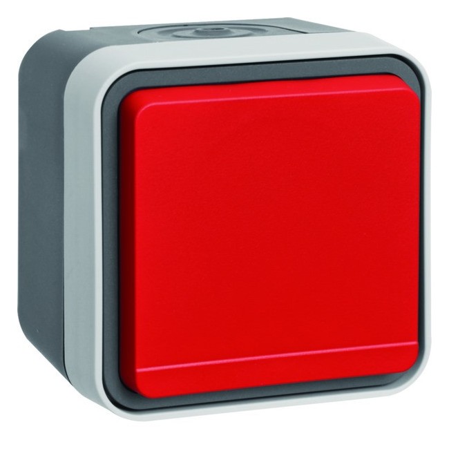 cubyko PC Schuko saillie rouge - HAGER 47403521 