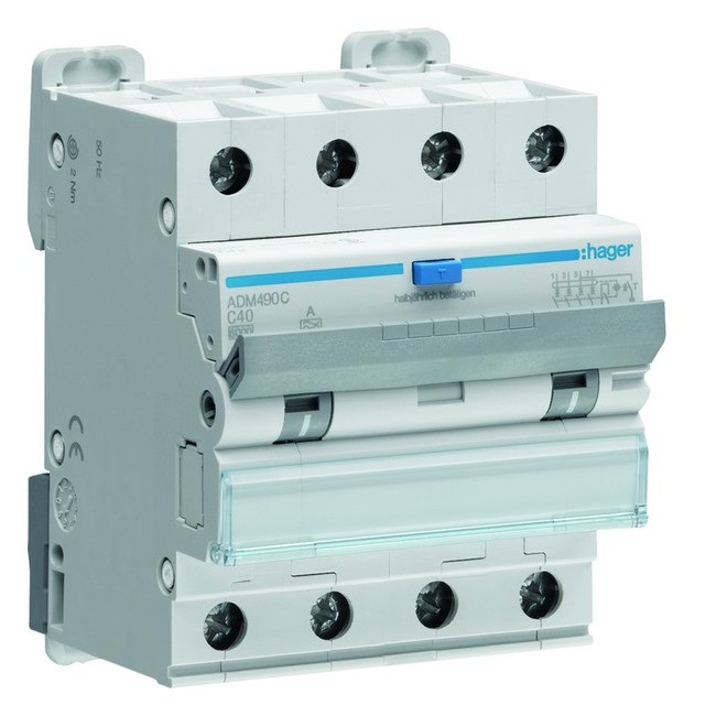 Disj. diff. 4P 6kA C-40A 30mA type A - HAGER ADM490C 