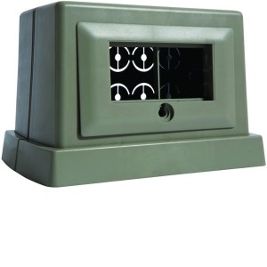 Borne 4 prises 45x45 AK Gris - GOULOTTE INSTALLATIO  HAGER AKT445 