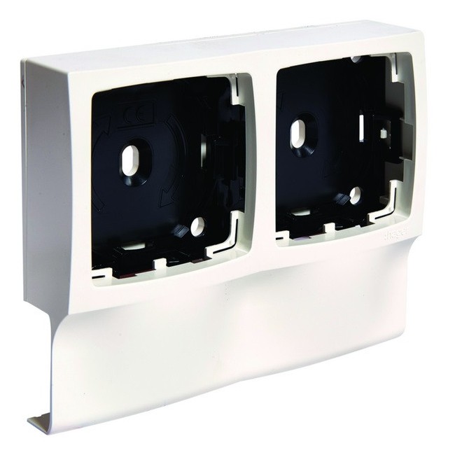 Support double appareillage saillie Legrand pour ATA12/16x30, Pure - HAGER ATA123499016 