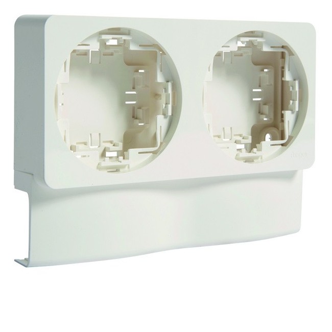 Support double appareillage saillie ateha pour ATA16x30 Pure - HAGER ATA163929016 