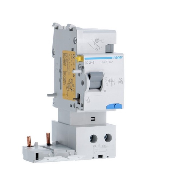 Bloc dif 2P 40A 30mA AC 60Hz - BLOCS DIFFERENTIELS  HAGER BD246 
