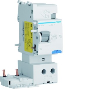 Bloc différentiel 2P 40A 300mA type AC 50/60Hz - HAGER BF243 