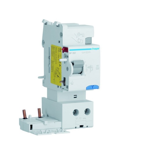 Bloc différentiel 2P 63A 300mA type haute immunité 50/60Hz - HAGER BF267 